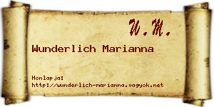 Wunderlich Marianna névjegykártya